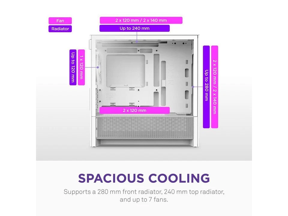 NZXT H3 Flow  Micro-ATX PC Case  Optimized Airflow  Includes 1 x 120mm Rear Fan - Image 2 of 4