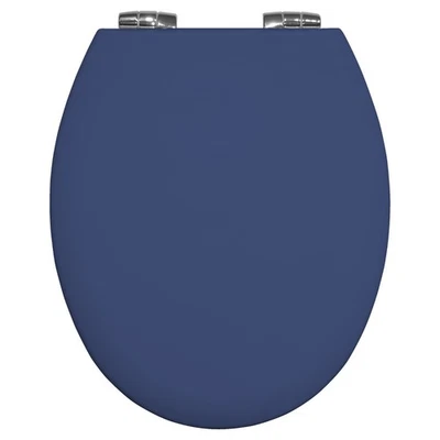 BEMIS Toilet Seat Marine Blue Slow Close Moulded Wood New York With Adjustable Hinges