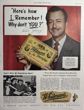 Whitmans Chocolates Sampler Candy Robert Young Father Knows Best VTG Ad 1951
