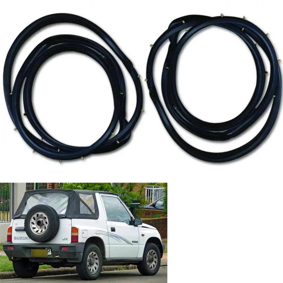 Par de goma de sello de puerta resistente a la intemperie para Chevrolet Chevy Geo Tracker 1989-1998 GMC Foto 4 de 4