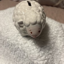 Child to Cherish Lamb Bank. White Ceramic. A Very Sweet Gift For Baby