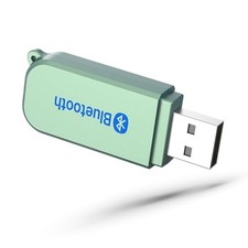 Bluetooth 5.3 Car Adapter with Mics and Noise Cancellation, USB AUX green