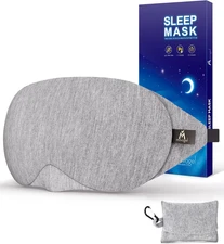 Cotton Sleep Eye Mask - Updated Design Light Blocking with Adjustable Nose Bridg