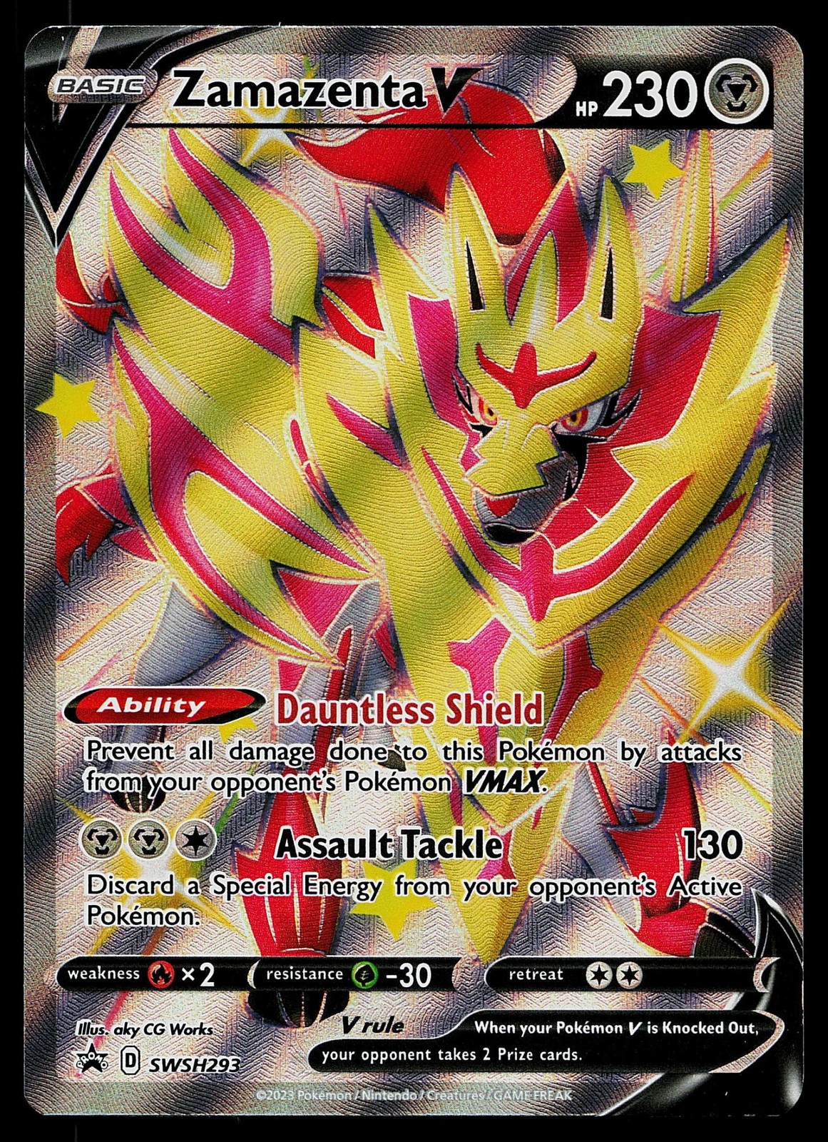 Pokemon Card - Zamazenta V (Shiny) Sword & Shield SWSH293 Holo Promo