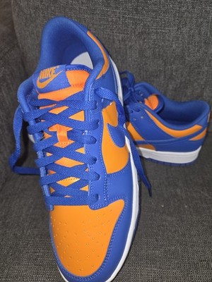 Nike Dunk Low Men s Blue/Orange Colorblock Low Top Lace-Up Sneakers