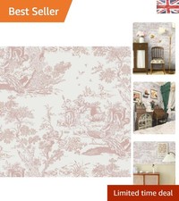 Washable Self-Adhesive Pink Wallpaper - Charming Tree & Animal Design 41x300cm