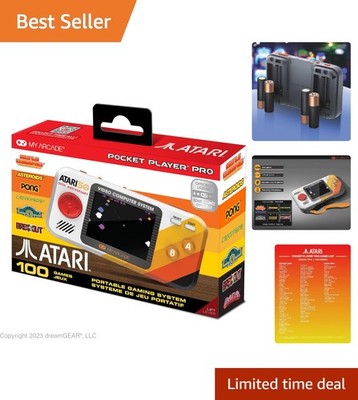 Atari Pocket Player Pro: Portable 100 Game Handheld Console with 2.75'' Display