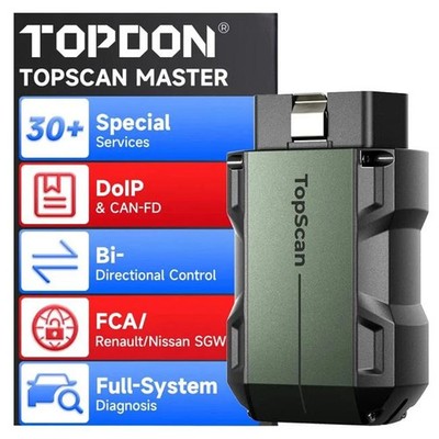 TopScan Master OBD2 Bluetooth All-System Car Diagnostic Scanner Tool - 2026 E...