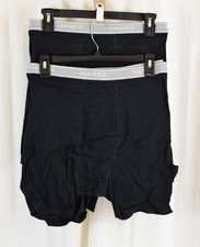 Hanes 9 PACK Mens Underwear Boxer Briefs Breathable Black Size Large