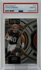 Chase Brown Rookie PSA 10 - 2023 Panini Select Premier -Bengals Colors, Illini