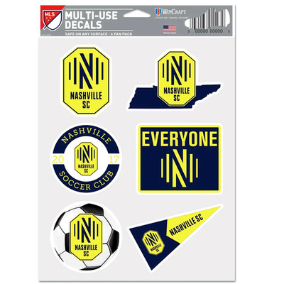 Nashville SC Multi-Use 6 Fan Pack MLS Decal Stickers *Wincraft