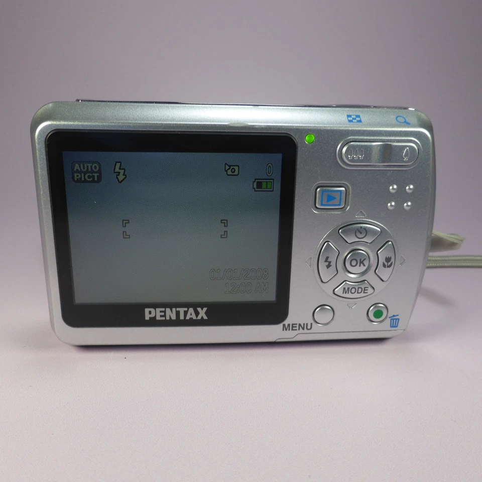 Pentax Optio E50 8.1MP Compact Digital Camera Silver Tested - Image 3 of 4