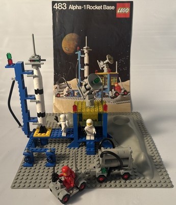 VTG 1979 LEGO SPACE 483 ALPHA-1 ROCKET BASE 100% COMPLETE w/Manual/3-Minifigures