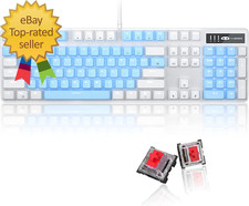 Mechanical Gaming Keyboard 104 Keys White Backlit Mechanical Keyboards