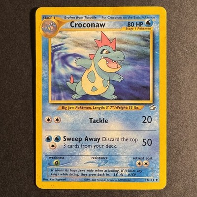 Croconaw - 32/111 - Neo Genesis - Unlimited - Uncommon - Pokemon - Damaged
