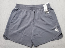 Adidas AEROREADY Running Shorts Mens XL Gray Pleated Athletic Gym Elastic Waist