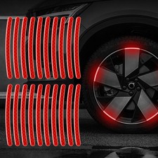 20x Red Car Wheel Hub Rim Reflective Stripe Tape Decal Stickers Accessories