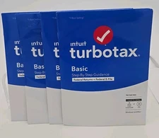 Lot of 4 2022 Intuit Turbotax Basic Federal Returns & Federal E-File CD PC / MAC