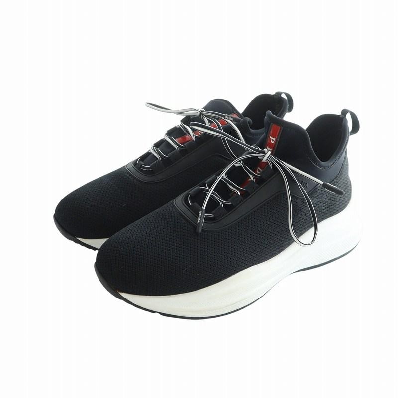 SAOLA Prada Sport Sneakers Maglia Suola Volume 38 5 Nero Scarpe