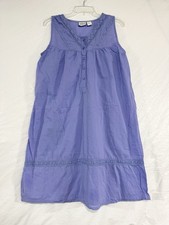 Vtg Y2K Collections Etc Cotton Sz M Nightgown Sleeveless Periwinkle Cottagecore