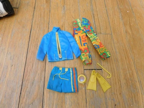 Vintage Mattel Barbie Doll Ken 1970 Shore Lines #1435 Complete Outfit