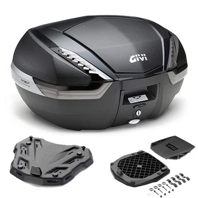 GIVI Bauletto V47NNT Noir 47LT + Piastra QJ Motor Srt 600 SX 2024-2026 - Photo 1/4