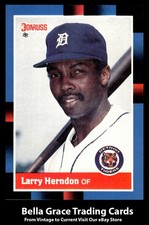1988 Leaf Donruss Larry Herndon #353 Detroit Tigers MLB Baseball
