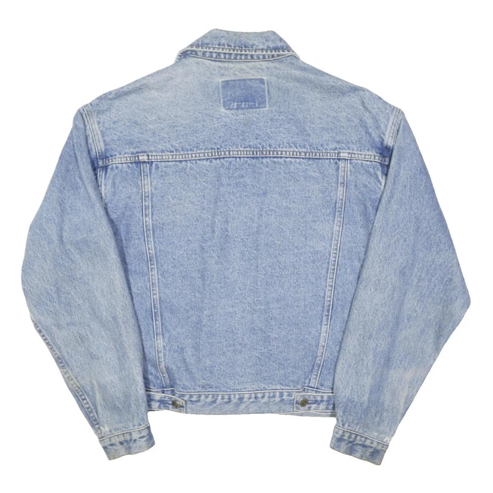 GAP Veste En Jean Homme Bleu Coton Mélangé Fermeture Boutonnée Léger - Photo 3/4