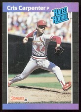 1989 Donruss #39 Cris Carpenter RC Rated Rookie Card St. Louis Cardinals. rookie card picture