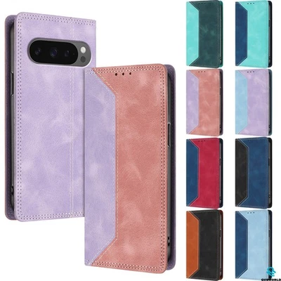 For Google 10 9 8A 8 7A 7 6A 6 5A Splicing Leather Wallet Case Phone Case Cover - Image 1 of 4