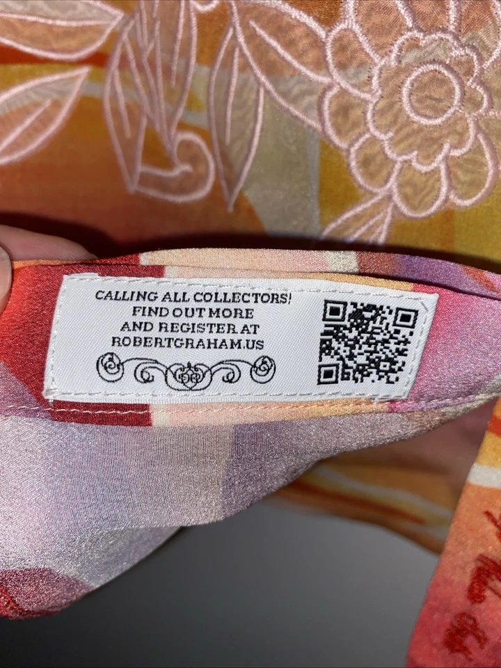 Camisa informal de manga larga con botones para mujer Robert Graham talla mediana Foto 4 de 4