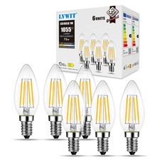 LVWIT 7W E14 Led Candle Bulb,Candle Bulbs 97MM, 2700k Warm White - 6 Pcs