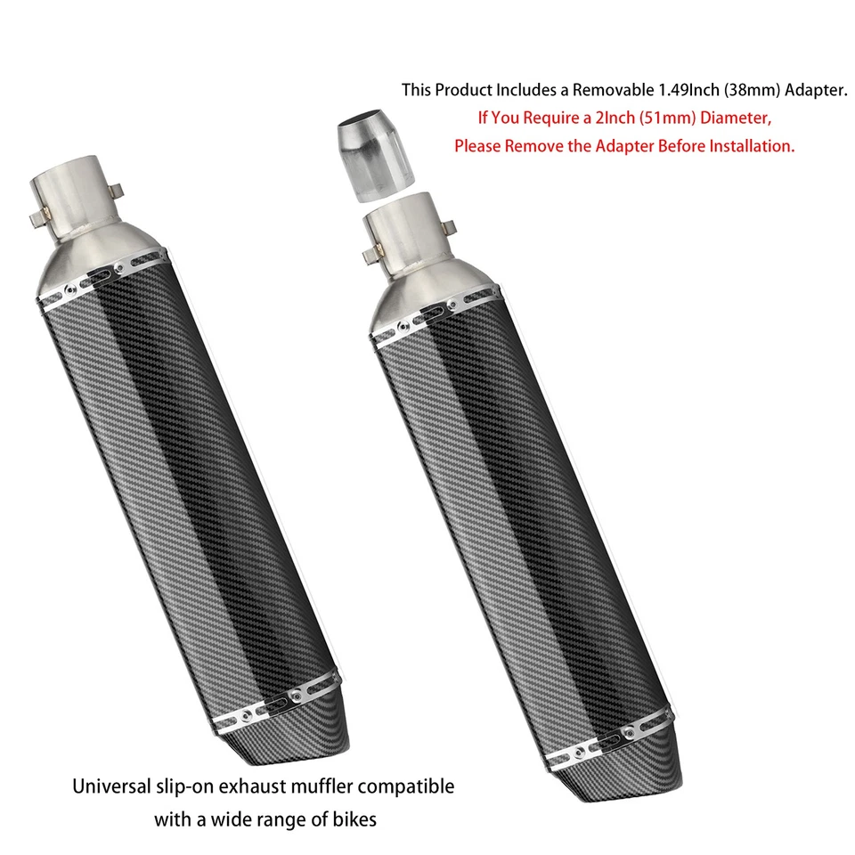 Slip On Exhaust Muffler Pipe Silencer For 38-51mm Universal Motorcycle Dirt Bike Foto 3 de 4