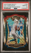 2020 Panini Select Tua Tagovailoa Tri-Color Prizm Premier Die-Cut Rookie PSA 10