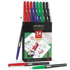 24-Pack Permanent Markers 4 Classic Colors Fine Point for Office School