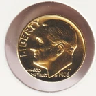 24k Gold Plate Rare Old US 1976 Liberty Roosevelt Dime Collector Collection Coin