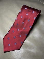 Brooks Brothers Makers 100 Silk Tie Red W/ Blue Floral Pattern BB6