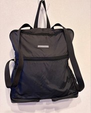 GUCCI Zaino Pieghevole Massiccio Ziplock Pelle Nylon Nero Argento Ferramenta Giappone