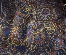 Women Silk Feel Satin Square Scarf Paisley Print Navy Gold Red/ 0.99 Add  l Ship