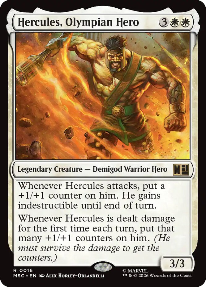 1x Hercules, Olympian Hero MTG - Commander: Marvel Super Heroes - NM-Mint