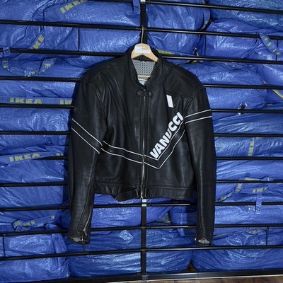 Vanucci Biker Leather Jacket Tech Fit Size 54