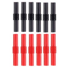 bnafes 12Pcs Insulated 4mm Banana Plug Coupler Female to Black Red