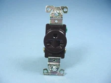 Cooper 5461B Brown Single Receptacle Outlet NEMA 6-20R 20A 250V Industrial Grade