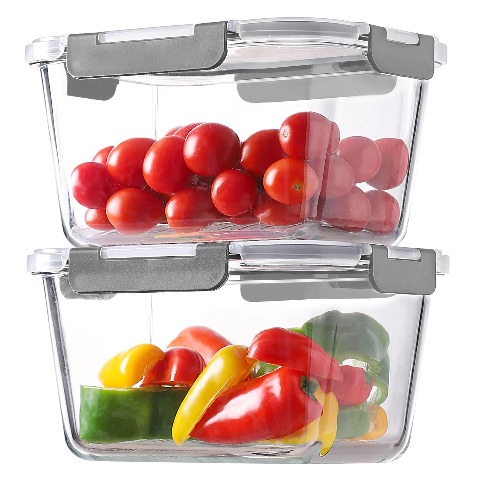 4 Pieces 63Oz/8Cup Large Glass Food Storage Containers with Lids, Meal Prep Cont