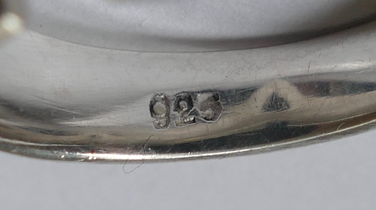 Ring triangular blue stone 925 silver vintage 80s… - image 4