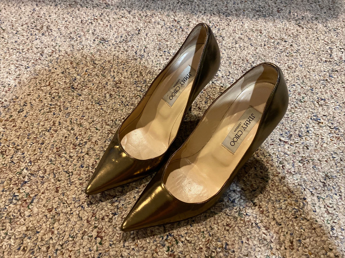 JIMMY CHOO Leather Pointed Toe Heels Pumps Size 35.5 eBay