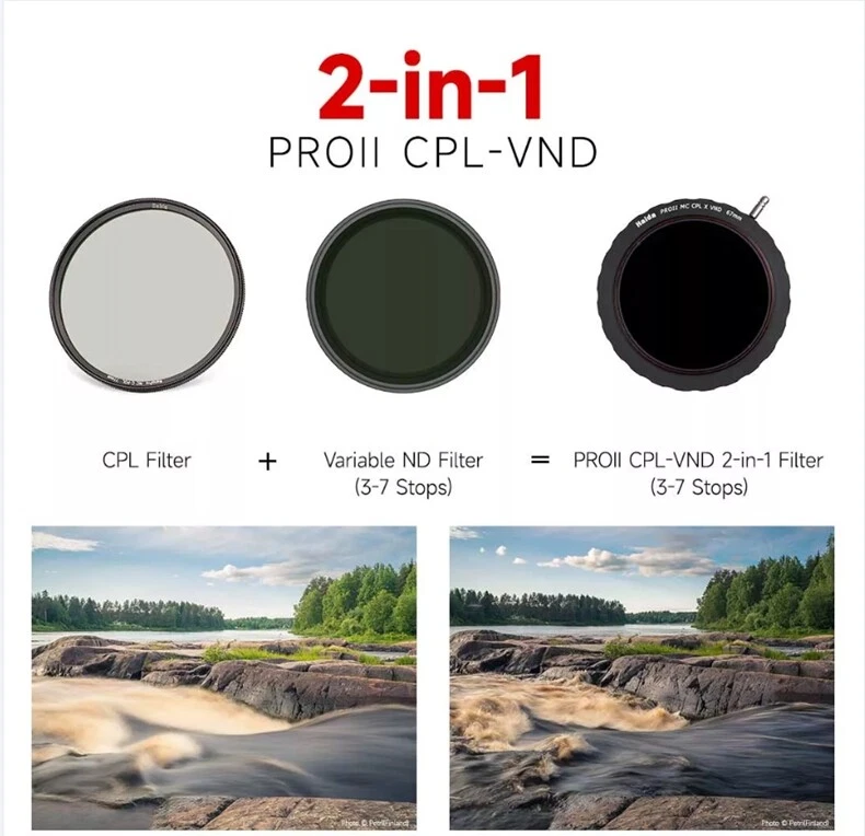 Haida PRO II CPL-VND 2 in 1 Filter Variable ND 3-7 Stops CPL 67/72/77/82mm - Image 2 of 4