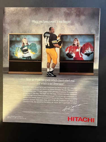 Vtg 1990s AD Hitachi TV Featuring Reggie Jackson