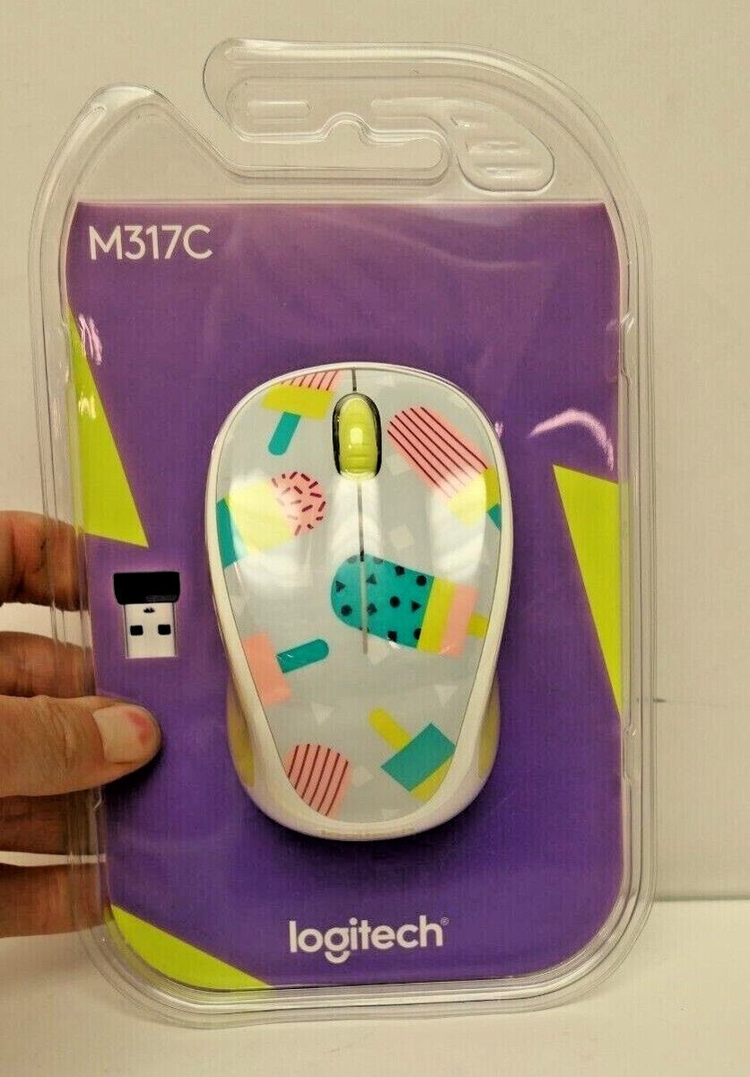 Logitech Wireless Mouse M317C- 80s Ice Cream - 10 Meter Range  