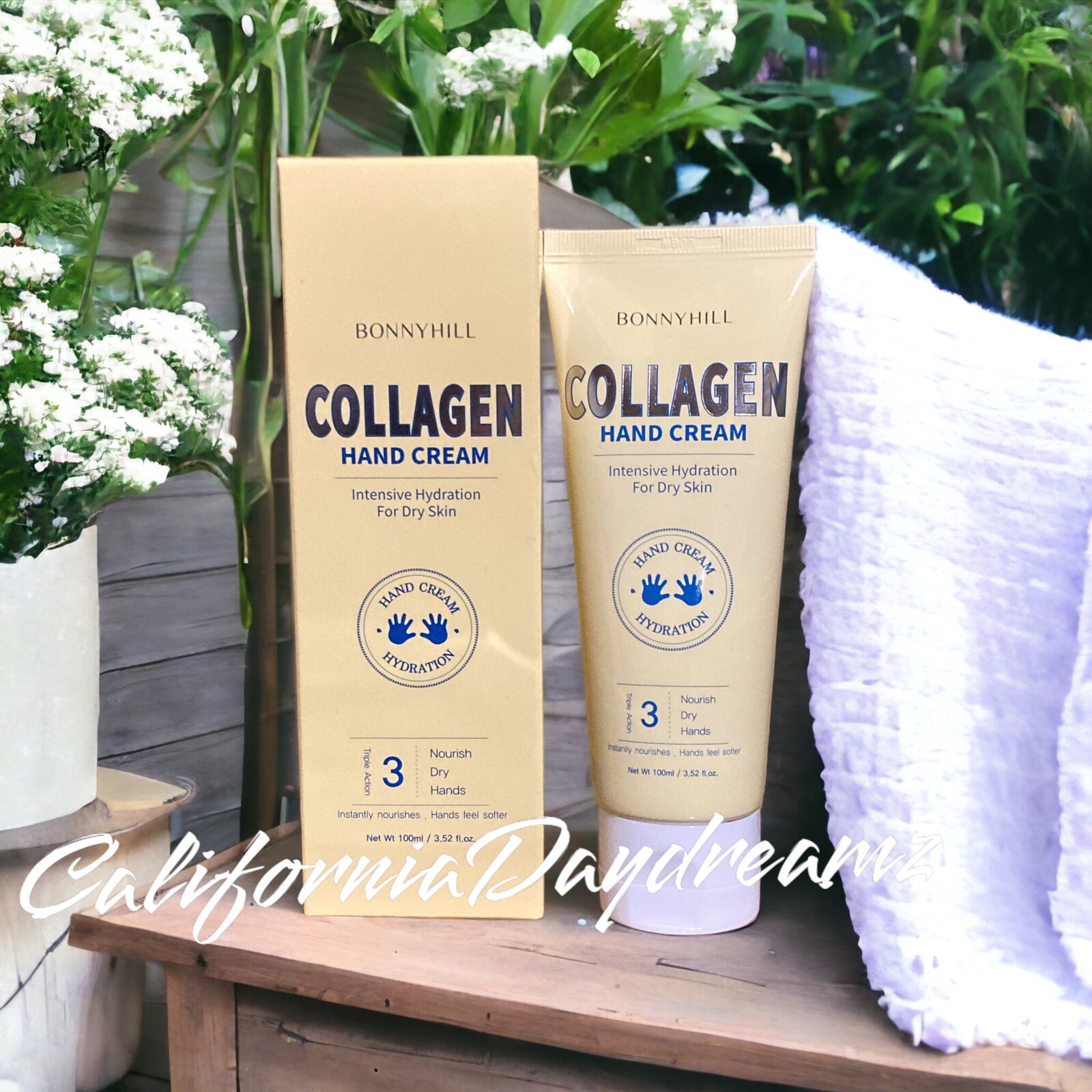 BONNYHILL Korean Collagen Hand Cream for Dry Skin Intense Hydration 3.